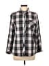 Assorted Brands Plaid Gray Burgundy 3/4 Sleeve Button-Down Shirt Size M - photo 1