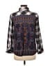 Assorted Brands Plaid Gray Burgundy 3/4 Sleeve Button-Down Shirt Size M - photo 2