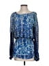 BCBGMAXAZRIA 100% Silk Blue Long Sleeve Blouse Size XXS - photo 1
