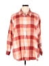 Lands' End 100% Baumwolle Plaid Orange Pink Long Sleeve Button-Down Shirt Size 26 waist - photo 1