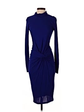 puff sleeve dress blue Rent Reiss Navy Lace Wrap Midi Dress main image 1