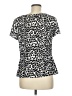 Ann Taylor 100% Polyester Animal Print Silver Black Short Sleeve Blouse Size 8 - photo 2
