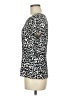 Ann Taylor 100% Polyester Animal Print Silver Black Short Sleeve Blouse Size 8 - photo 5
