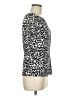 Ann Taylor 100% Polyester Animal Print Silver Black Short Sleeve Blouse Size 8 - photo 4