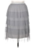Navy 100% Polyester Gray Formal Skirt Size 8 - photo 1