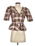 Saylor Brown Short Sleeve Blouse Size S - photo 1