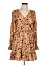 Peach Love 100% Polyester Polka Dots Tan Casual Dress Size L - photo 1