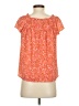 CeCe Floral Multi Color Orange Short Sleeve Blouse Size XS - photo 2