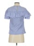 J.Crew 100% Cotton Blue Short Sleeve Blouse Size 00 - photo 2