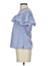 J.Crew 100% Cotton Blue Short Sleeve Blouse Size 00 - photo 5