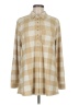 Soft Surroundings Checkered-gingham Tan Long Sleeve Button-Down Shirt Size M (petite) - photo 1