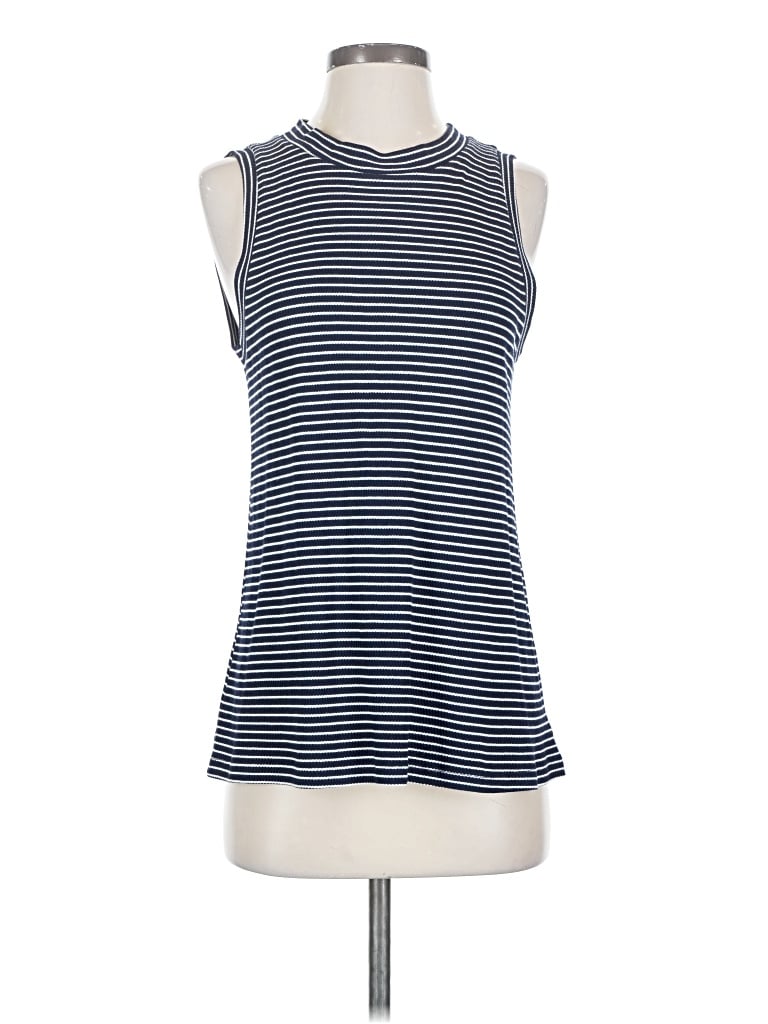 Pre-owned Peyton Jensen Sleeveless Top Blue Halter Neckline Tops