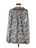 H&M 100% Polyester Paisley Silver Long Sleeve Blouse Size M - photo 2
