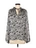 H&M 100% Polyester Paisley Silver Long Sleeve Blouse Size M - photo 1
