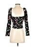 Open Edit Black 3/4 Sleeve Top Size XXS - photo 2