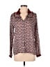 Acote Print Burgundy Long Sleeve Blouse Size Sm (0) - photo 1