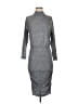 Express Solid Gray Casual Dress Size XS - photo 1