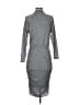 Express Solid Gray Casual Dress Size XS - photo 2