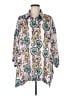 Molly Green 100% Polyester Print Teal 3/4 Sleeve Blouse Size M - photo 1