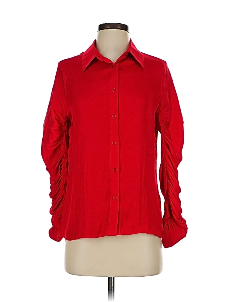 Pre-owned Naked Zebra 3/4 Sleeve Blouse In Red