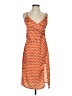 Boohoo 100% Polyester Polka Dots Orange Brown Casual Dress Size 4 - photo 1