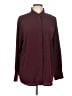 Nine West 100% Polyester Solid Burgundy Long Sleeve Blouse Size L - photo 1