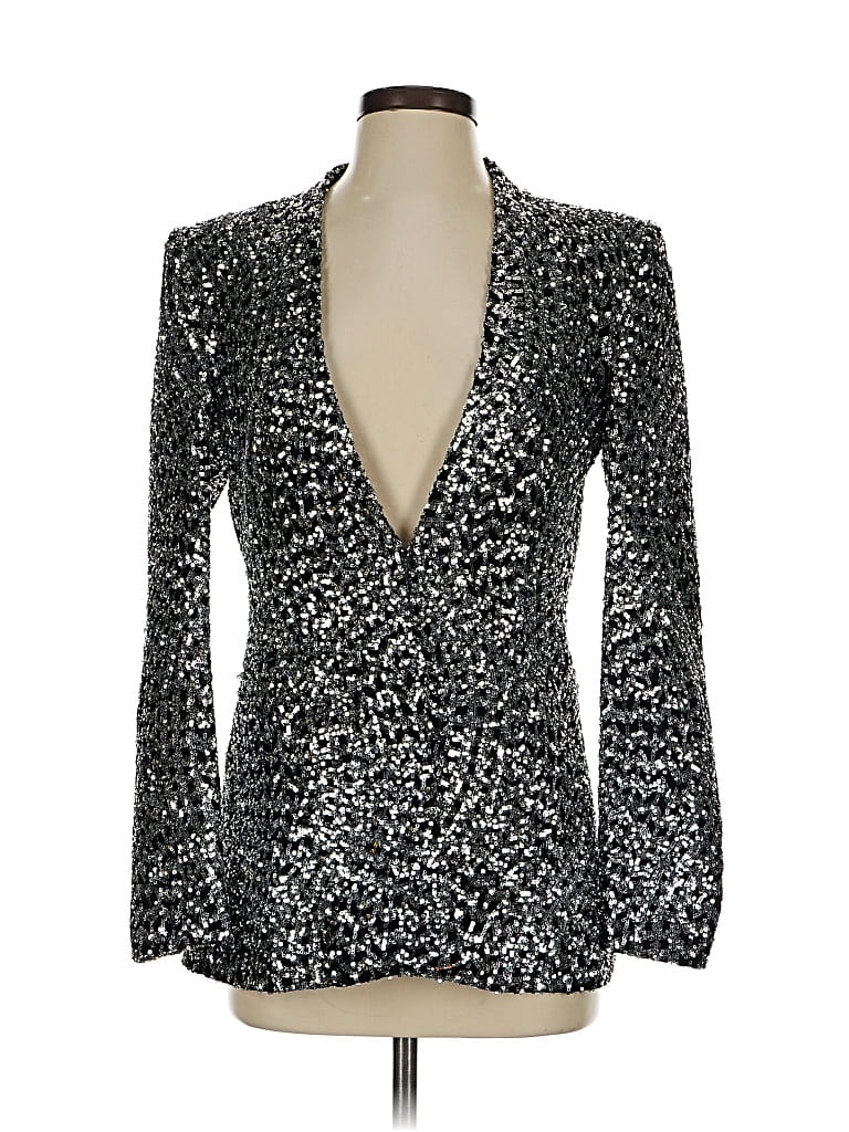 Zara Blazer Jacket In Silver