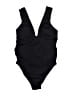 Isabel Solid Black One Piece Swimsuit Size S - photo 1
