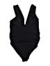 Isabel Solid Black One Piece Swimsuit Size S - photo 2