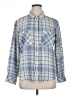 Sanctuary 100% Cotton Plaid Blue Long Sleeve Button-Down Shirt Size L - photo 1