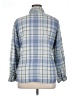 Sanctuary 100% Cotton Plaid Blue Long Sleeve Button-Down Shirt Size L - photo 2