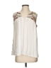 One September 100% Rayon White Tan Sleeveless Blouse Size S - photo 1