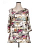 Hot Kiss Silver 3/4 Sleeve Blouse Size XL - photo 1