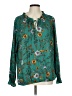 Acosta 100% Polyester Teal Long Sleeve Blouse Size L - photo 1