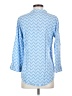 Liza Byrd 100% Rayon Chevron-herringbone Blue 3/4 Sleeve Button-Down Shirt Size S - photo 2
