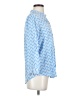 Liza Byrd 100% Rayon Chevron-herringbone Blue 3/4 Sleeve Button-Down Shirt Size S - photo 4