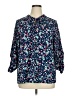Unbranded Floral Blue 3/4 Sleeve Blouse Size XL - photo 1