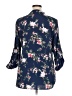 Timeson 100% Polyester Floral Blue 3/4 Sleeve Blouse Size XL - photo 2