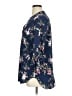 Timeson 100% Polyester Floral Blue 3/4 Sleeve Blouse Size XL - photo 5