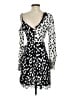 Self-Portrait 100% Cotton Animal Print Silver White Leopard Printed Mini Dress Size 0 - photo 2