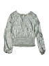 Gap Kids 100% Polyester Metallic Silver Long Sleeve Blouse Size 8 - photo 1
