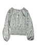 Gap Kids 100% Polyester Metallic Silver Long Sleeve Blouse Size 8 - photo 2