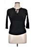 Sandro 100% Linen Black 3/4 Sleeve Top Size Sm (1) - photo 1