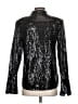 NONchalant 100% Polyester Metallic Black Long Sleeve Blouse Size XS - photo 2