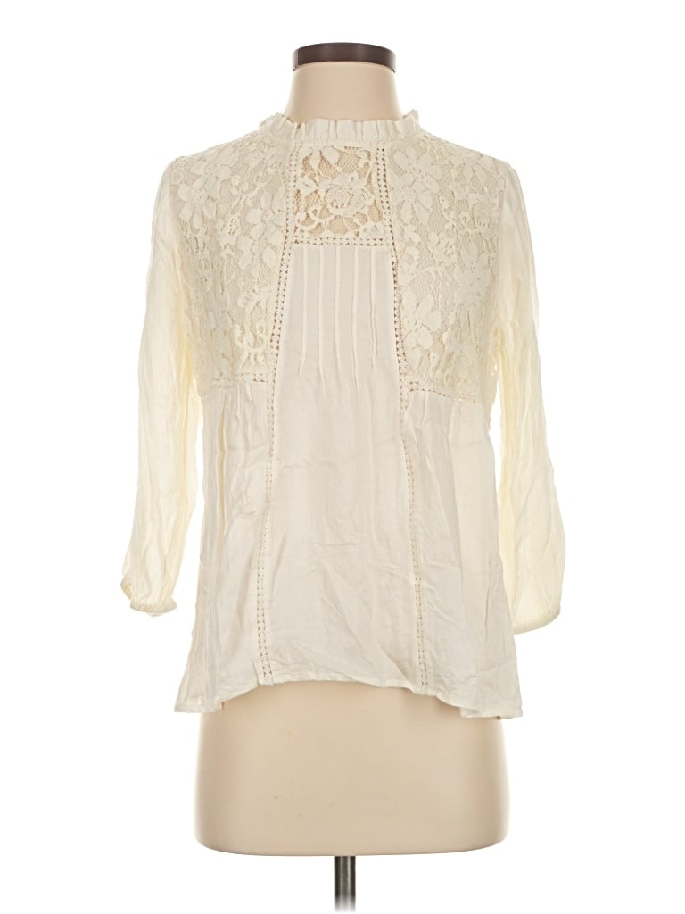 Pre-owned Red Camel 3/4 Sleeve Blouse In White