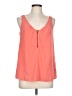 DKNY Jeans 100% Polyester Orange Sleeveless Blouse Size L - photo 1