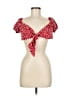 Shein Red Short Sleeve Top Size 6 - photo 1