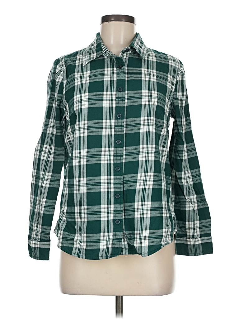 Pre-owned Appleseeds Long Sleeve Button Down Shirt In Green