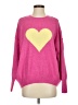 Vince Camuto Hearts Pink Pullover Sweater Size S - photo 1