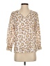 Shein 100% Polyester Animal Print Ivory 3/4 Sleeve Blouse Size 4 - photo 1